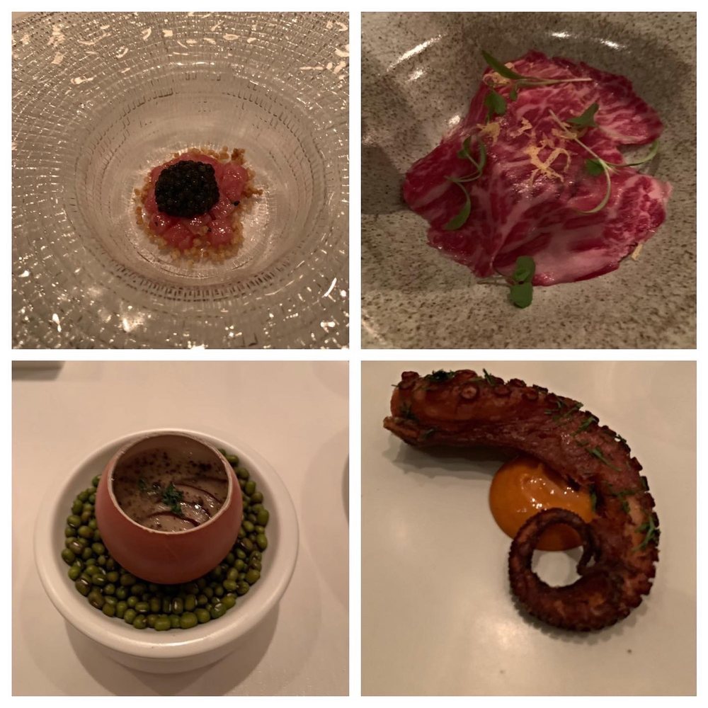 Jungsik - Top Left: Osetra Caviar, Top Right: Foie Gras Mandoo, Bottom Left: Egg Banchan, Bottom Right: Octopus - Korean Near Me - New York, New York Jungsik - Top Left: Osetra Caviar, Top Right: Foie Gras Mandoo, Bottom Left: Egg Banchan, Bottom Right: Octopus - Korean Near Me - New York, New York