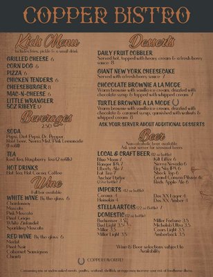 Menu photo 5 Copper Bistro Globe, AZ