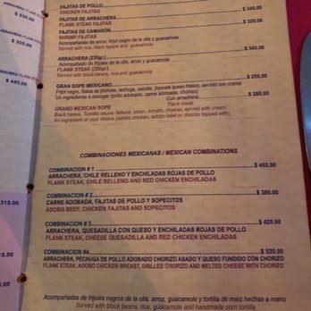 María Jiménez - Menu - Mexican Near Me - Cabo San Lucas, BCS