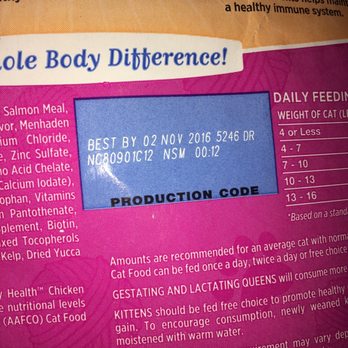 Pet Supply - Here is the expiration date on the spoiled cat food I was sold - Pet Stores Near Me - Rancho Santa Margarita, California