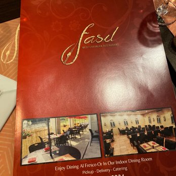 Fasil Mediterranean Restaurant - menu cover - Turkish Near Me - Boonton, New Jersey Fasil Mediterranean Restaurant - menu cover - Turkish Near Me - Boonton, New Jersey