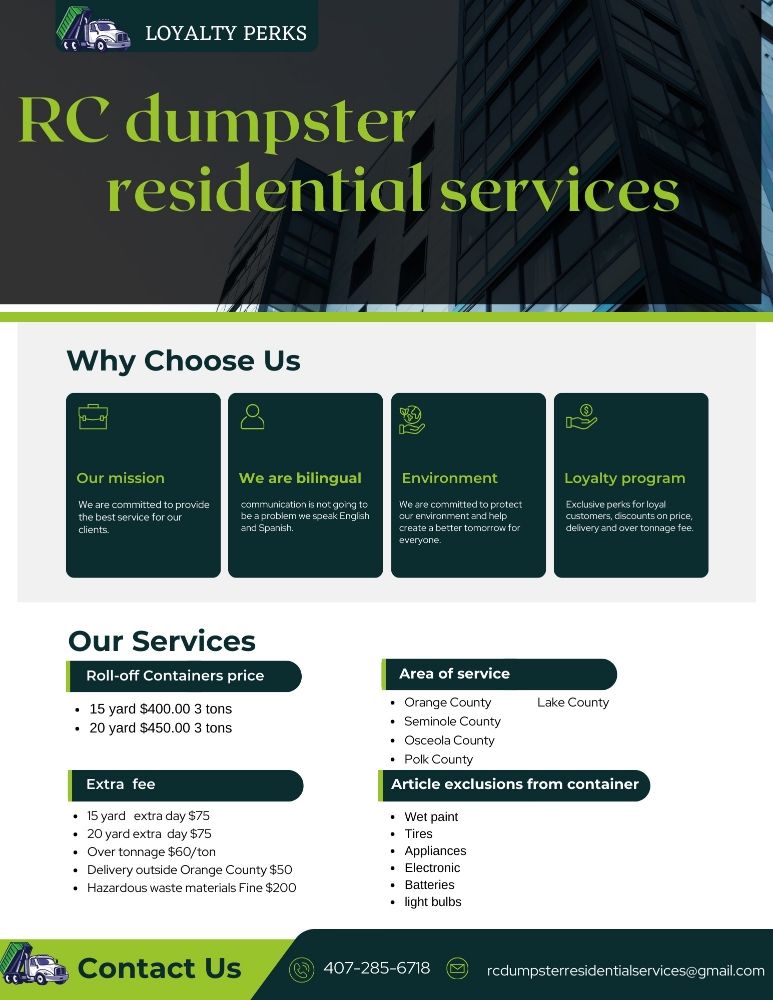 Slide of RC dumpsters residential services