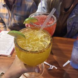 The best mango and strawberry margaritas.
