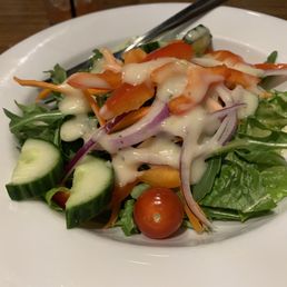 House salad with garlic dressing House salad with garlic dressing