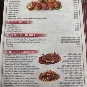 Red Chilly's - Menu 3/4 - Indian Near Me - Pittsburgh, Pennsylvania