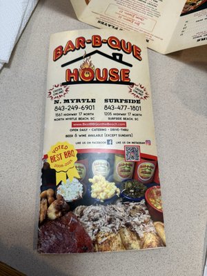 Menu photo 2 Bar-B-Que House North Myrtle Beach, SC Menu photo 2 Bar-B-Que House North Myrtle Beach, SC