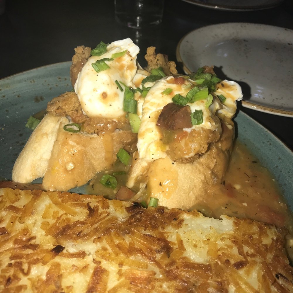 State Fare Kitchen & Bar - Crawfish and Creole Benedict Plate - New American Near Me - Houston, Texas State Fare Kitchen & Bar - Crawfish and Creole Benedict Plate - New American Near Me - Houston, Texas