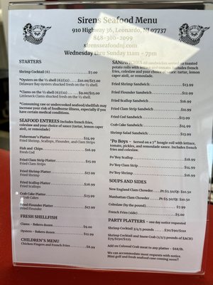 Menu photo 3 Sirens Seafood Middletown Township, NJ Menu photo 3 Sirens Seafood Middletown Township, NJ