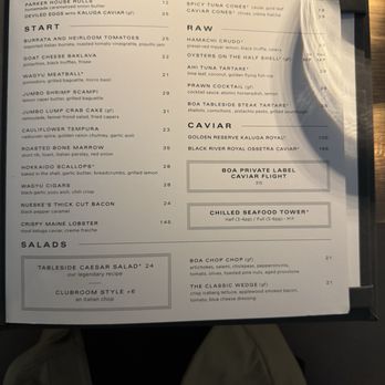 BOA Steakhouse - Menu - Steakhouses Near Me - Las Vegas, Nevada BOA Steakhouse - Menu - Steakhouses Near Me - Las Vegas, Nevada