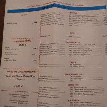 Bouillon Chartier - Menu - French Near Me - Paris, 01