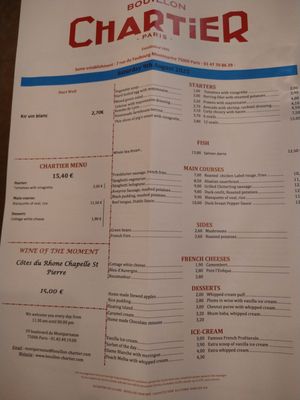 Menu photo 4 Bouillon Chartier Paris, 01