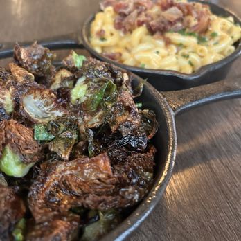 Tout Suite - Brussels Sprouts; Bacon Mac and Cheese - Cafes Near Me - Houston, Texas