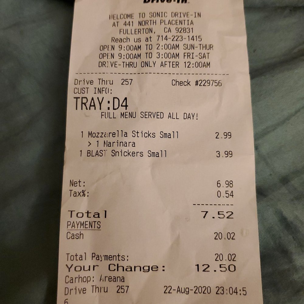 Sonic Drive-In - Burgers Near Me - Fullerton, California