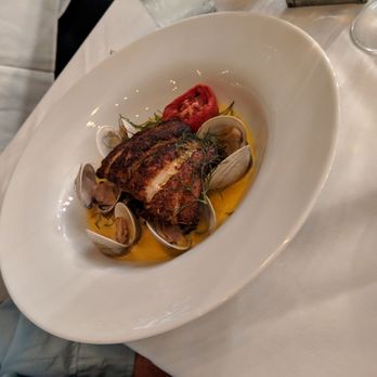 Moonrakers - Blackened grouper with clams, delicious - American Near Me - Beaufort, North Carolina Moonrakers - Blackened grouper with clams, delicious - American Near Me - Beaufort, North Carolina