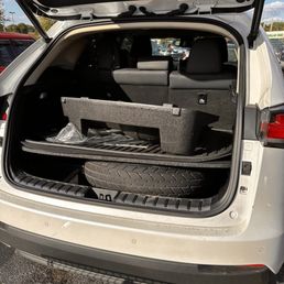 Didn't put my spare tire back correctly. Didn't put my spare tire back correctly.