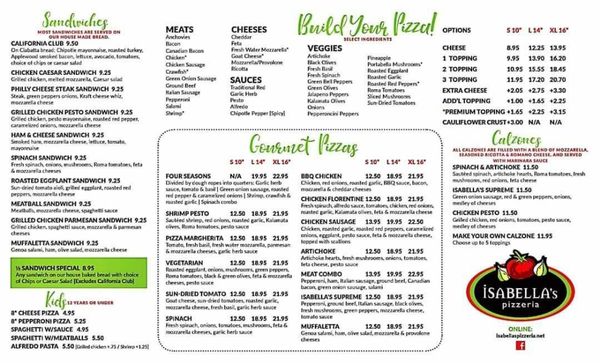 Menu photo 2 Isabella's Pizzeria Covington, LA