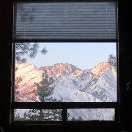 View from bed in Stuart's roost cabin View from bed in Stuart's roost cabin