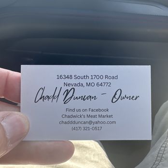 Chadwicks - There card - Butcher Near Me - Nevada, Missouri