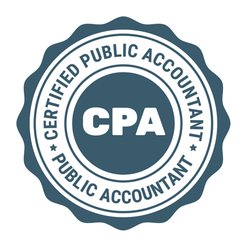 San Diego Tax Service - CPA logo with bold white text inside a teal circular seal design, surrounded by 'Certified Public Accountant' and stars for emphasis.