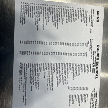The Golden Eggroll - MENU - Chinese Near Me - Jacksonville, Florida The Golden Eggroll - MENU - Chinese Near Me - Jacksonville, Florida