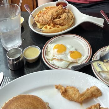 The Brightside Tavern - Chicken and waffles, pancakes with a side of eggs and chicken - New American Near Me - Jersey City, New Jersey The Brightside Tavern - Chicken and waffles, pancakes with a side of eggs and chicken - New American Near Me - Jersey City, New Jersey