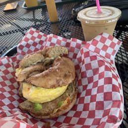 Breakfast begal and coffee Breakfast begal and coffee