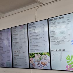 Menu on the wall...