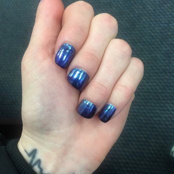 Four Season Nails - Awesome mani/pedi Chrome iridescent nails , gel polish. The pedi there is the best, hot stone and wax on the heel included. - Nail Salons Near Me - Edison, New Jersey