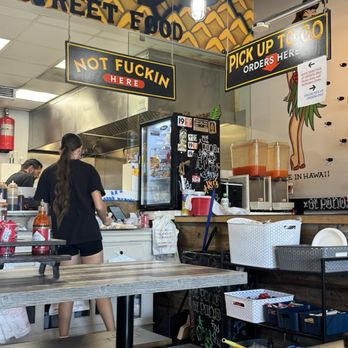 Ai Pono Cafe - Server's station - it's a bit of a tight squeeze, but they make it work :) - Asian Fusion Near Me - Costa Mesa, California