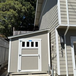Newly installed Tuff Shed matches our house perfectly!