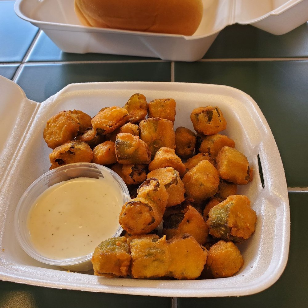 Coleman's Burgers & Bakery - Fried okra after I had eaten a few - Burgers Near Me - Okmulgee, Oklahoma Coleman's Burgers & Bakery - Fried okra after I had eaten a few - Burgers Near Me - Okmulgee, Oklahoma