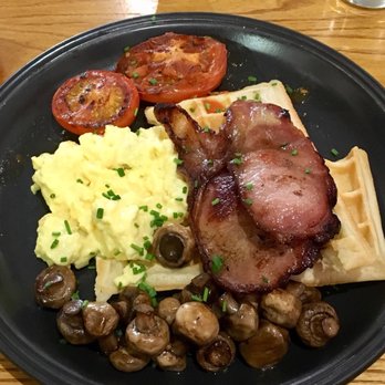 Waffle House - The Waffle House Breakfast (w/eggs, tomatoes, mushrooms, bacon) - forgettable, particularly the waffles. - British Near Me - Norwich, NFK Waffle House - The Waffle House Breakfast (w/eggs, tomatoes, mushrooms, bacon) - forgettable, particularly the waffles. - British Near Me - Norwich, NFK