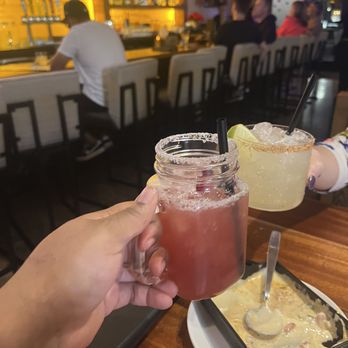 Mochilero Kitchen - Mrs. clause margarita and a regular margarita. Very good! - Mexican Near Me - Scottsdale, Arizona