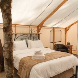 Mossquatch Resort - Inside our canvas tent site