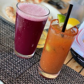 Midtown Table - Spicy Bloody Mary & Collective Arts Blueberry(sour w/ cocoa nibs). - Italian Near Me - Jacksonville, Florida