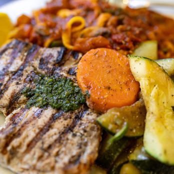 Monterey's Fish House - Oak-Grilled Ahi Tuna w/ upgraded homemade Linguine w/ Diablo Sauce ($39 + $6/Linguine) - Seafood Near Me - Monterey, California Monterey's Fish House - Oak-Grilled Ahi Tuna w/ upgraded homemade Linguine w/ Diablo Sauce ($39 + $6/Linguine) - Seafood Near Me - Monterey, California