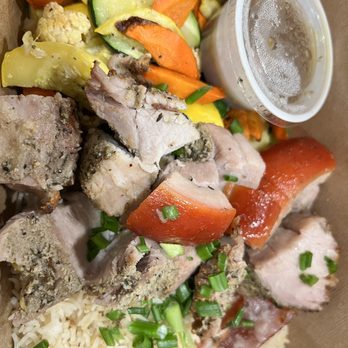 Adoboink - Lechon Bowl with garlic rice - Filipino Near Me - Roseville, California