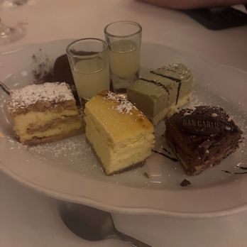 San Carlo Restaurant - Dessert assortment; 9 pounds per person one plate - Italian Near Me - Bristol, BST San Carlo Restaurant - Dessert assortment; 9 pounds per person one plate - Italian Near Me - Bristol, BST