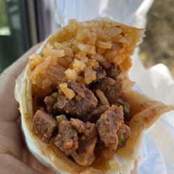 Los Osos Mexican Market - This was towards the middle of the burrito but towards the ends it was mostly all rice. Good flavor though!