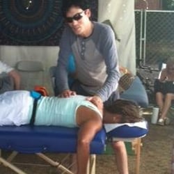 Orenco Massage Studio - Jerry at work at the Waterfront Blues Festival