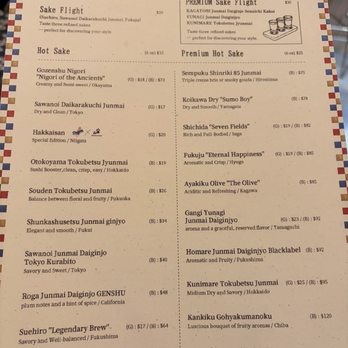 Oh Banzai - menu - Japanese Near Me - Gardena, California