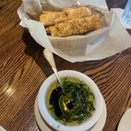 They are some bread with the balsamic vinegar and wonderful olive oil and basil