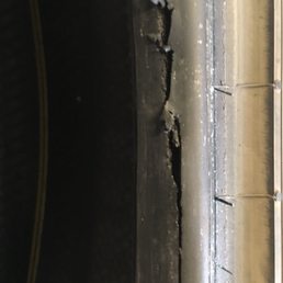 Here is the slash on the bead. Was it improper mounting method on the tire machine? The slash was over 90 degrees around. Here is the slash on the bead. Was it improper mounting method on the tire machine? The slash was over 90 degrees around.