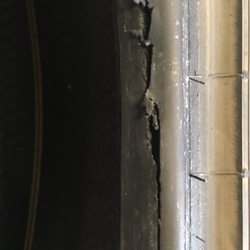 Heiser Chevrolet Cadillac - Here is the slash on the bead. Was it improper mounting method on the tire machine? The slash was over 90 degrees around.