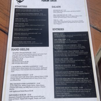 The Quarry - Menu was easy to read - Seafood Near Me - Monroe, Michigan