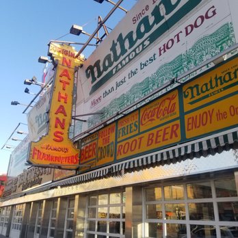 Nathan's Famous - Off season, not many people - Hot Dogs Near Me - Brooklyn, New York Nathan's Famous - Off season, not many people - Hot Dogs Near Me - Brooklyn, New York