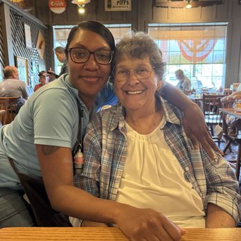 Cracker Barrel Old Country Store - Ashely Our waitress and My 92 year old Friend Miss Peggy - American Near Me - Terre Haute, Indiana Cracker Barrel Old Country Store - Ashely Our waitress and My 92 year old Friend Miss Peggy - American Near Me - Terre Haute, Indiana