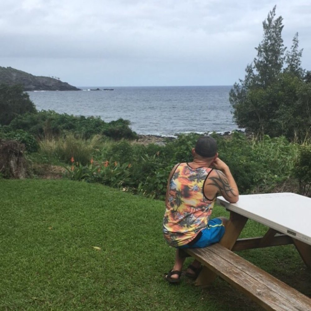 Lorraine Shave Ice - According to Lorraine herself, the view is not too shabby in back. I could do this all day. - Desserts Near Me - Wailuku, Hawaii