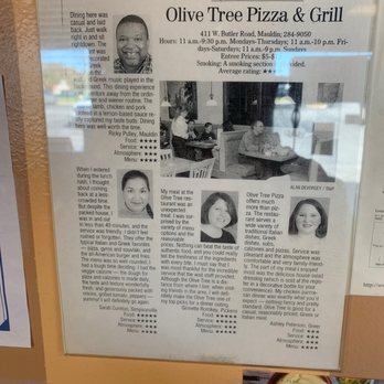 Olive Tree Pizza & Grill - A copy of an article posted on the wall - Pizza Near Me - Mauldin, South Carolina