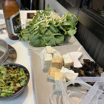 Spring Shabu-Shabu - The vegan selection from the buffet - Hot Pot Near Me - Boston, Massachusetts